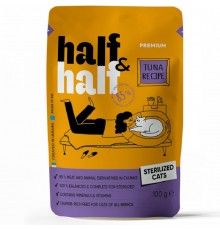 Корм для стерилизованных кошек Half and Half кусочки с тунцом в соусе 100 г Half&Half