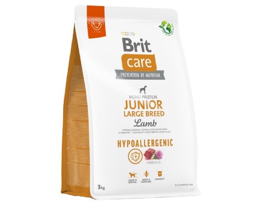 Сухий корм для цуценят великих порід Dog Hypoallergenic Junior Large Breed з ягням 3 кг Brit Care