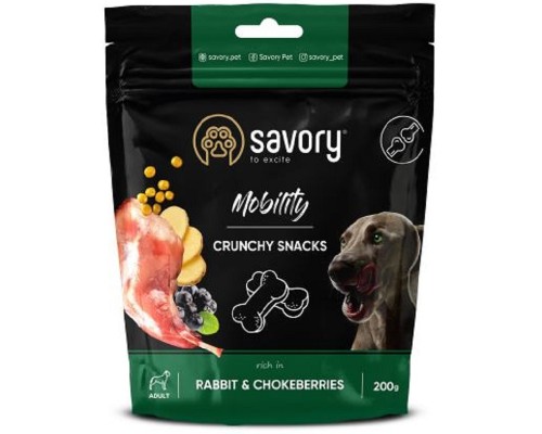Лакомство для собак Nobility Crunchy Snacks для здоровья костей и суставов с кроликом и черноплодной рябиной 200 г Сейвори Savory