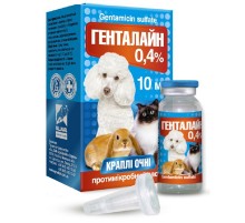 Капли глазные для животных Генталайн 0,4% при острых и хронических заболеваниях глаз 10 мл O.L.KAR