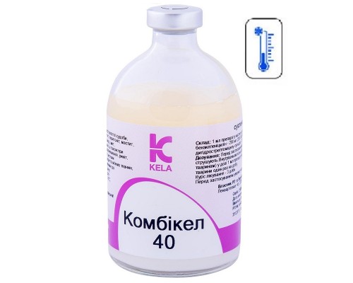 Суспензия для инъекций Комбикел 40 при заболеваниях органов дыхания мочеполовой системы и кожных инфекциях 100 мл Kela