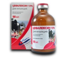 Раствор для инъекций Цефалексин 15% антибиотик для лечения бактериальных заболеваний 100 мл Centrovet