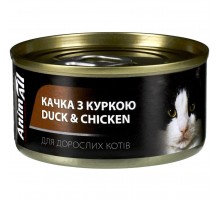 Корм д/кот ANIMALL  утка с курицей  консерва паштет 85 г