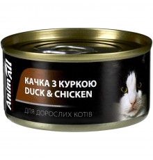 Корм д/кот ANIMALL  утка с курицей  консерва паштет 85 г