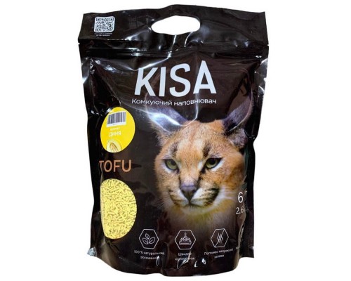 Наповнювач для котячих туалетів соєвий Kisa Tofu Melon з ароматом дині 2,6 кг 6 л TOP CAT