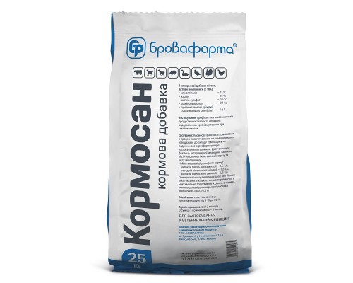 Порошок Кормосан профилактика микотоксикозов продуктивных животных 25 кг Бровофарма