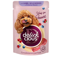 Корм д/соб Деликшес Delickcious пауч ягнятина та лісові ягоди в вершковому соусі 80г