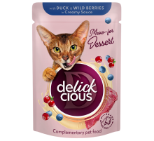 Корм д/кот Деликшес Delickcious пауч качка та лісні ягоди 80г 