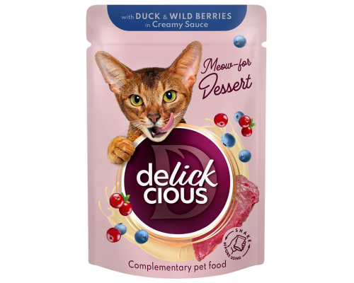 Корм д/кот Деликшес Delickcious пауч качка та лісні ягоди 80г 