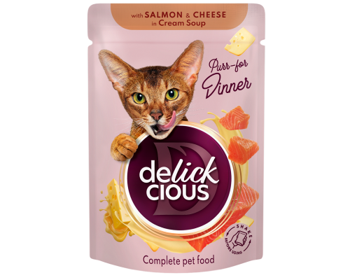 Корм д/кот Деликшес Delickcious пауч лось та сир в крем супі 85г