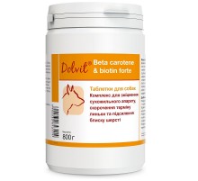 Таблетки для собак Dolvit Beta carotene & biotin forte для улучшения кожи и шерсти 800 г Dolfos