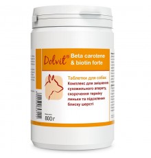 Таблетки для собак Dolvit Beta carotene & biotin forte для улучшения кожи и шерсти 800 г Dolfos