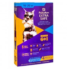Капли на холку для собак 10-20  кг Dog Extra Safe 6 in 1 от блох и глистов №1 Palladium