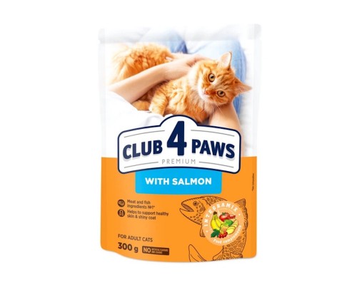 Сухий корм для дорослих котів Adult Cats Salmon з лососем 900 г Клуб 4 лапи