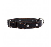 Ошейник  Collar  одинарный с украшениями ширина 14 мм  длина 27-35 см черный 00041