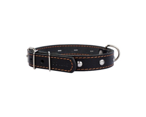 Ошейник  Collar  одинарный с украшениями ширина 14 мм  длина 27-35 см черный 00041