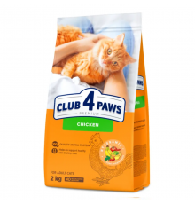 Сухий корм для дорослих котів Premium Adult Cats Chicken з куркою 2кг Клуб 4 лапи
