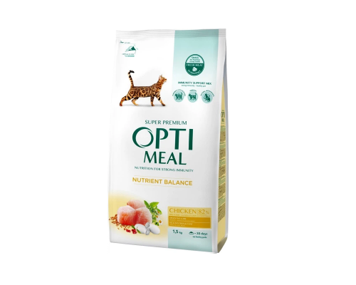 Сухой корм для котов Adult Cat Chicken с курицей 1,5 кг Optimeal
