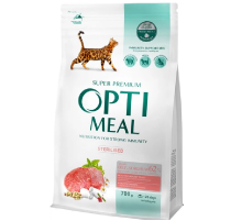 Сухий корм для стерилізованих котів Adult Cat Sterilised Beef and Sorghum з яловичиною та сорго 700 г Optimeal