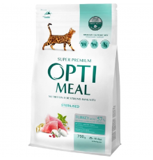 Сухий корм для стерилізованих котів Adult Cat Sterilised Turkey and OAT індичка і овес 700 г Optimeal