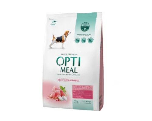 Сухий корм для собак середніх порід Adult Dogs Medium з індичкою 4 кг Optimeal