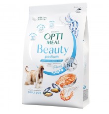 Сухий корм для собак для догляду за шерстю та зубами Beauty Podium Shiny Coat and Dental Care з морепродуктами 4 кг Optimeal