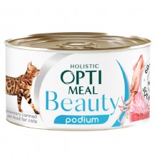 Корм для котов Beauty Podium с полосатым тунцом и кольцами кальмара в соусе 70 г Optimeal