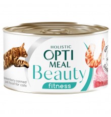 Корм для котов Beauty Fitness с полосатым тунцом и креветками в соусе 70 г Optimeal