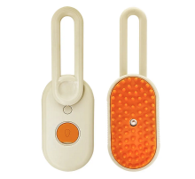 Парова щітказ ручкою БІЛО-МОЛОЧНА спрей 3 в 1 Pet Spray Massage Brush USB для вичісування собак і котів з паровим розпилювачем 