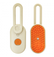 Парова щітказ ручкою БІЛО-МОЛОЧНА спрей 3 в 1 Pet Spray Massage Brush USB для вичісування собак і котів з паровим розпилювачем 