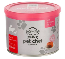 Корм мясное ассорти для взрослых котов паштет 200 г Pet Chef