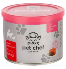 Корм мясное ассорти для взрослых котов паштет 200 г Pet Chef