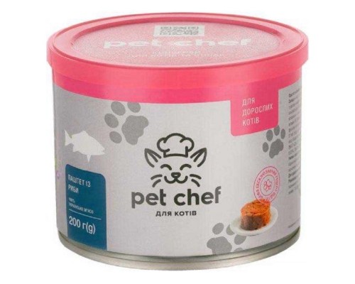 Корм для взрослых котов паштет с рыбой 200 г Pet Chef