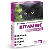 Таблетки для кошек Витамикс Мультивкус витаминно-минеральная добавка  №100  Круг
