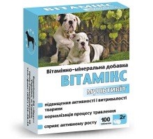 Таблетки для собак Витамикс Мультивит витаминно-минеральная добавка  №100  Круг