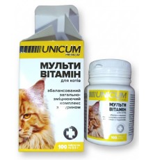 Таблетки Unicum premium для кошек мультивитамин 100 таблеток Unicum