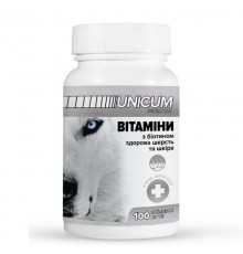Таблетки Unicum premium для собак здоровая шерсть и кожа 100 таблеток Unicum
