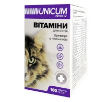Таблетки Unicum premium для кошек Бреверс с чесноком 100 таблеток Unicum