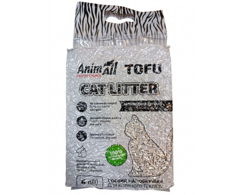 Наполнитель для кошачьих туалетов соевый Tofu Cat Litter с активированным углем 2,6 кг AnimAll