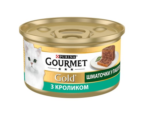 Вологий корм для кішок Gourmet Gold консерва з кроликом 85 г