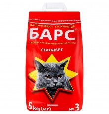 Наполнитель для кошачьих № 3 бентонитовый  комкующийся с ароматом лаванды 5 кг Барс