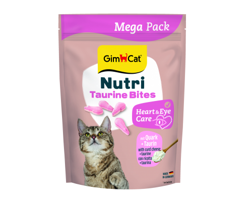Таблетки GimCat NUTRI Taurine Bites Quark  для кішок із сиром та таурином 354 таблеток GimpCat