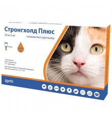 Раствор для котов 2,5-5 кг Стронгхолд Плюс противопаразитарное средство 1 пипетка Zoetis