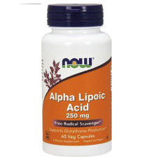 Таблетки Alpha Lipoic Acid 250 мг диетическая добавка антиоксидант №60 Now Foods