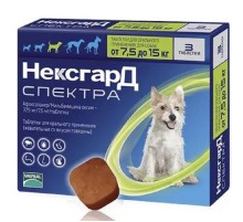 Таблетки жевательные для собак 7,5-15 кг NexGard Spectra от блох клещей и глистов  №3 Merial