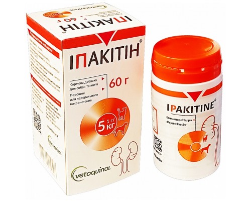 Іпакітін Ipakitine 60 г для лікування хронічної ниркової недостатності у кішок і собак