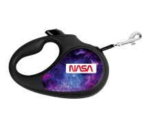 Поводок-рулетка для собак до 25 кг Waudog R-leash NASA21 со светоотражающей лентой черный размер M 5 м Collar