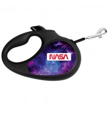 Повідець-рулетка для собак WAUDOG R-leash, малюнок "NASA21", M, до 25 кг, 5 м, світловідбиваюча стрічка чорний/8125-0148-01																