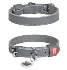 Ошейник для собак Waudog classic натуральная кожа Ш 12 мм Д 19-25 см серый Collar