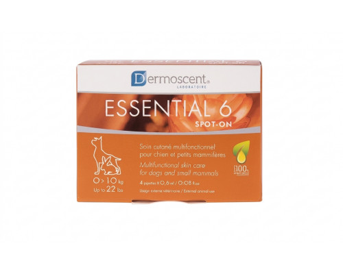 Краплі для собак Dermoscent Essential 6 spot-on для догляду за шкірою та шерстю мініатюрних і малих порід 1-10 кг 4 шт( під замовлення 3 робочих дня)